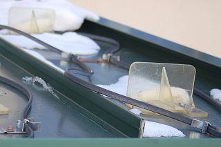 Yellowed Clear Plastic Snow Guards