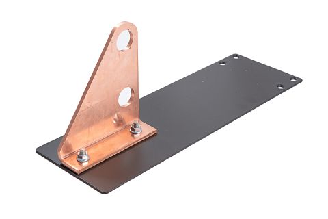No-Flash II 2-Pipe Snow Fence Bracket - Copper Upright with Dark Bronze Coated Base Plate