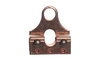 SnowCap II Copper - 2-Pipe Copper Clamp-to-Seam Snow Fence Bracket - front view